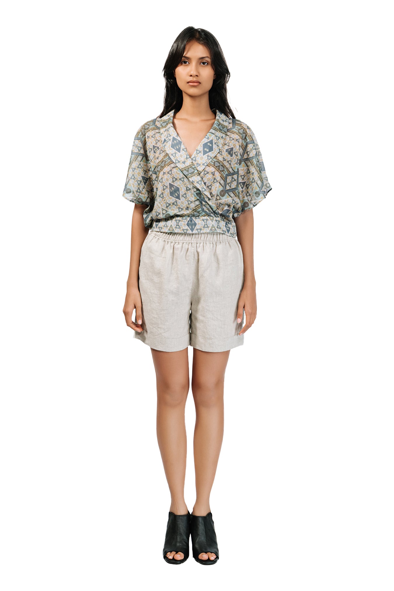 Sierra Cotton Top - Losange Blue