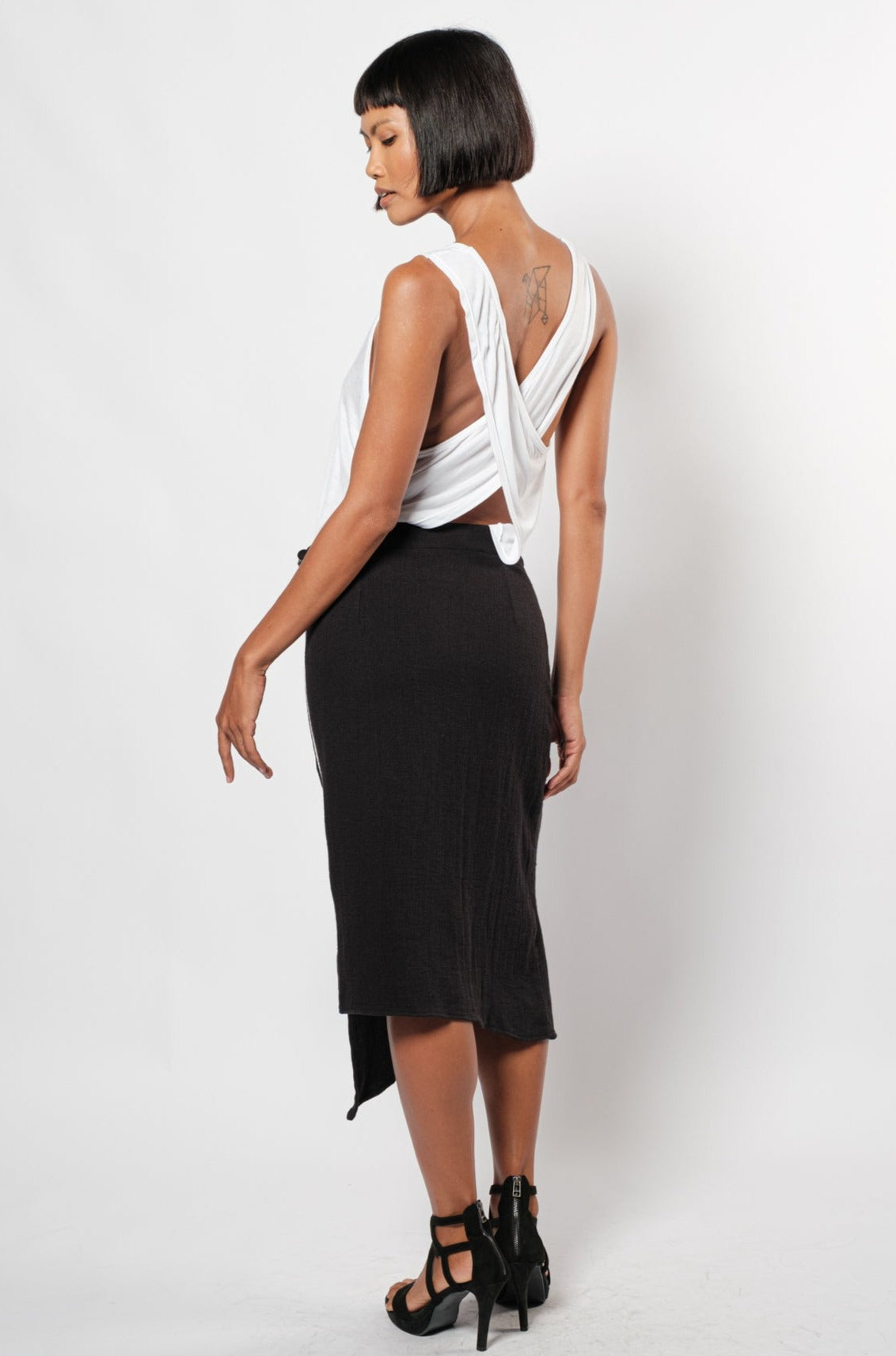 Nude Sexy Back Top White