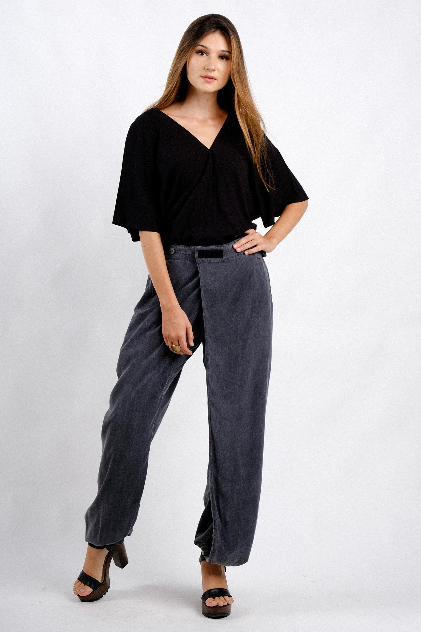 Minota Wide Leg Pant - Gingersnap Bali